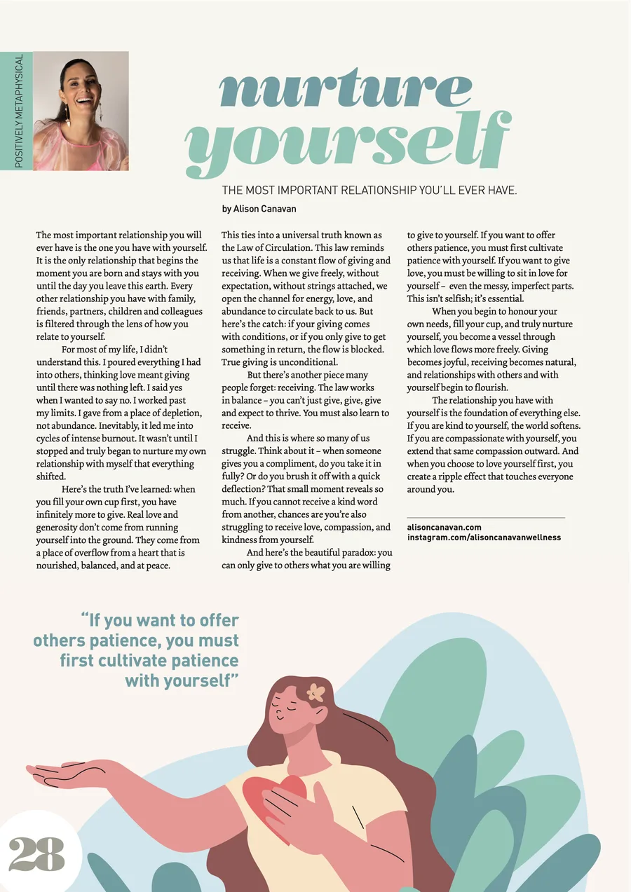 Nurture Yourself, Positive Life Autumn 2025