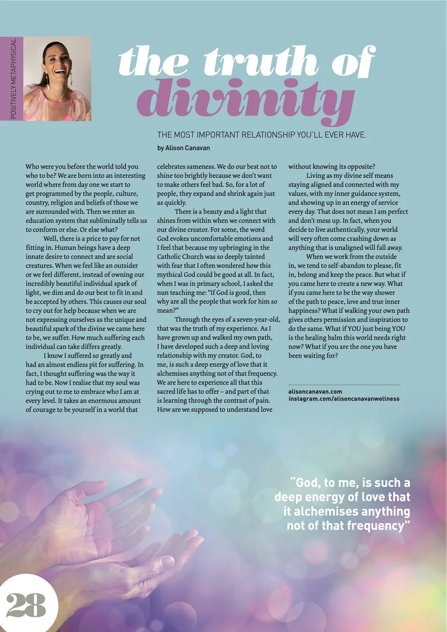 The Truth of Divinity, Positive Life Winter 2025/26